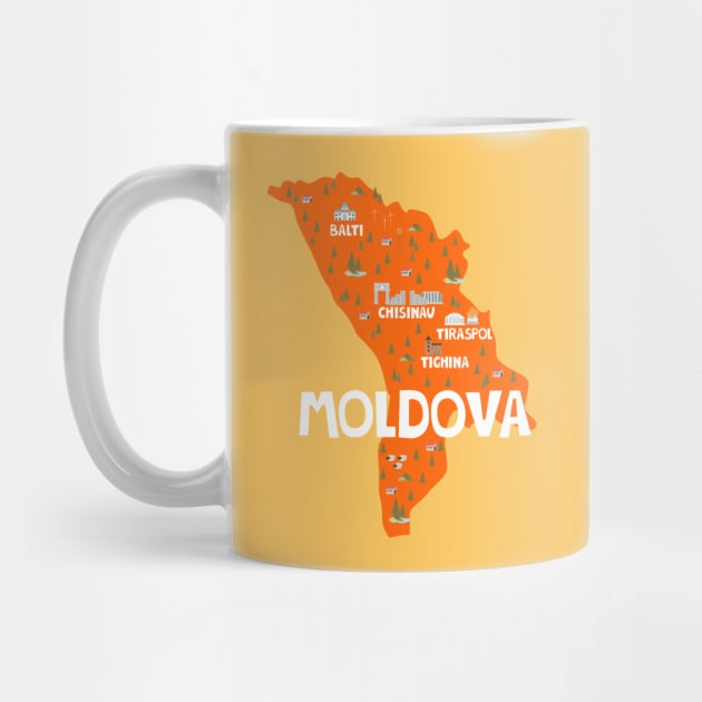 Moldova Illustrated Map by JunkyDotCom